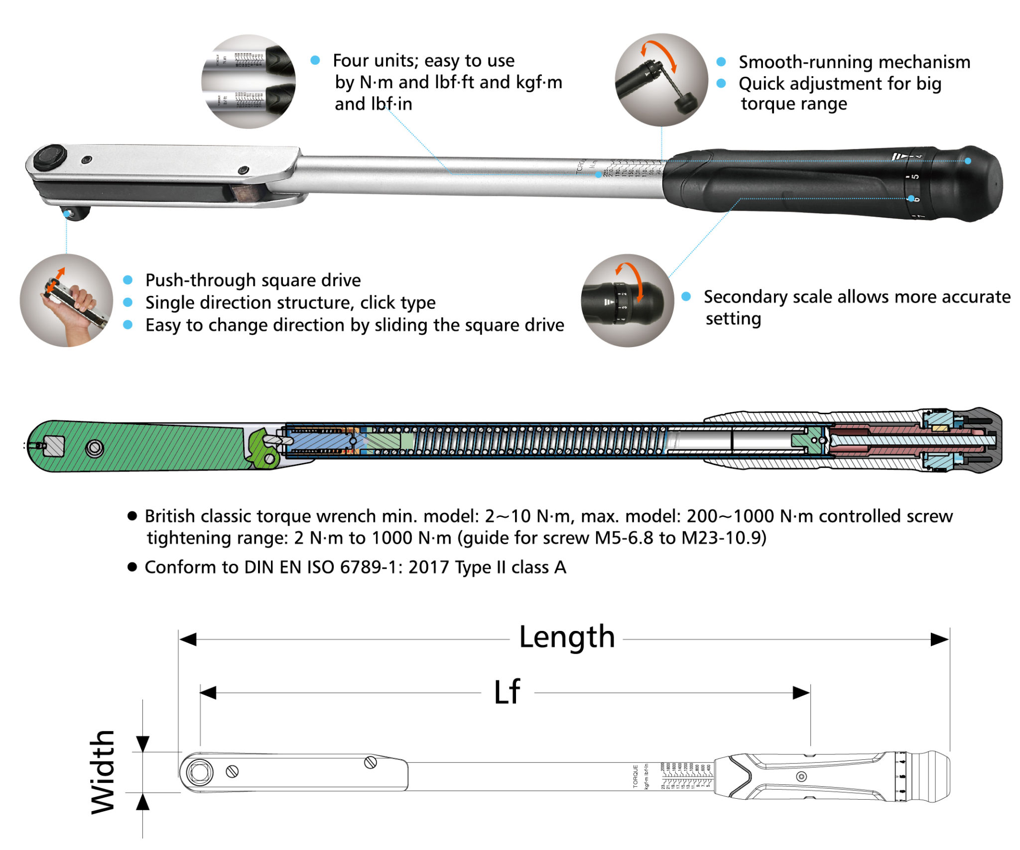 1/2″ British Classic Torque Wrench 25135 N·m William Tools