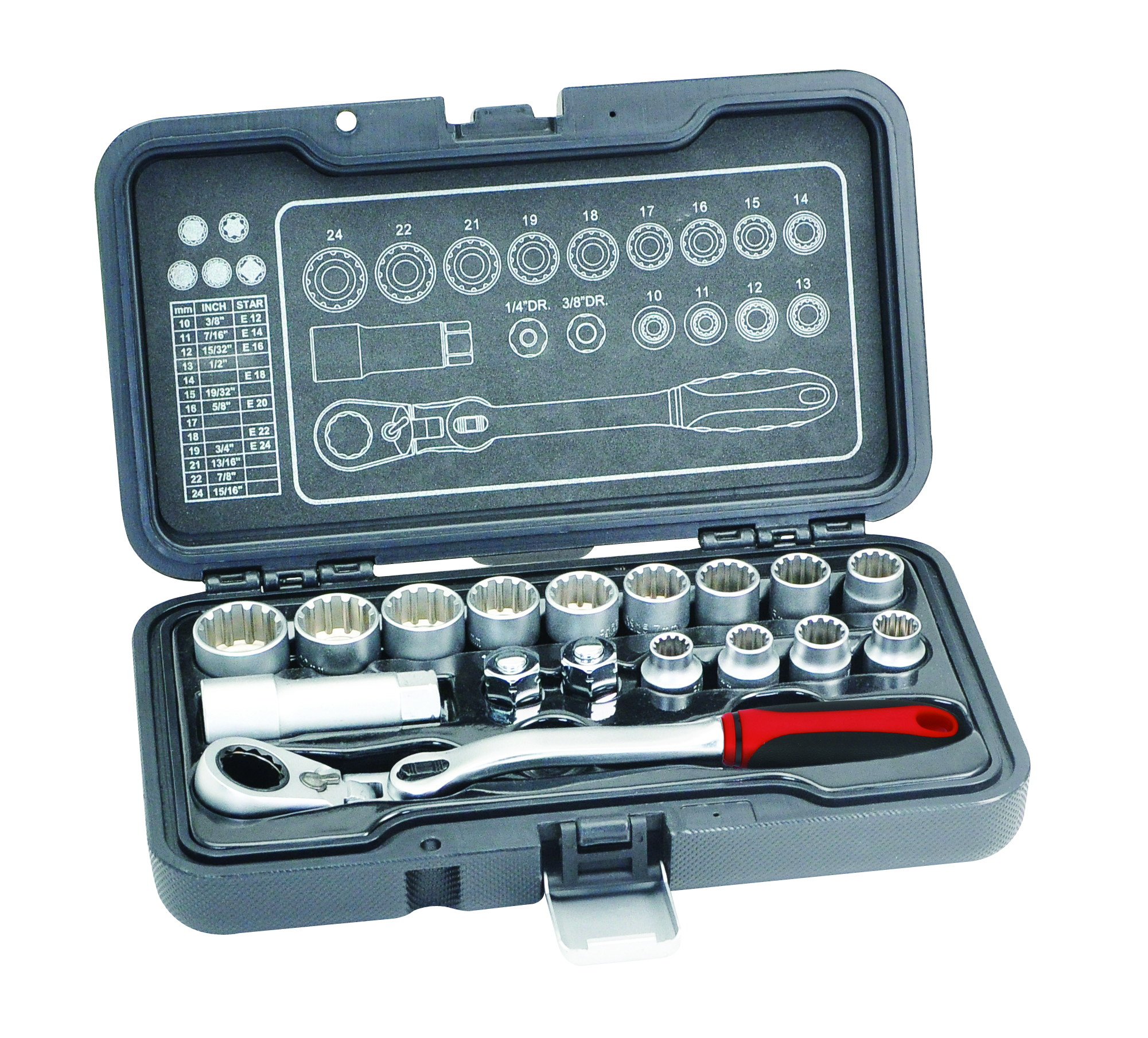 17PC Go-Through Flexible Rapid SOCKET SET